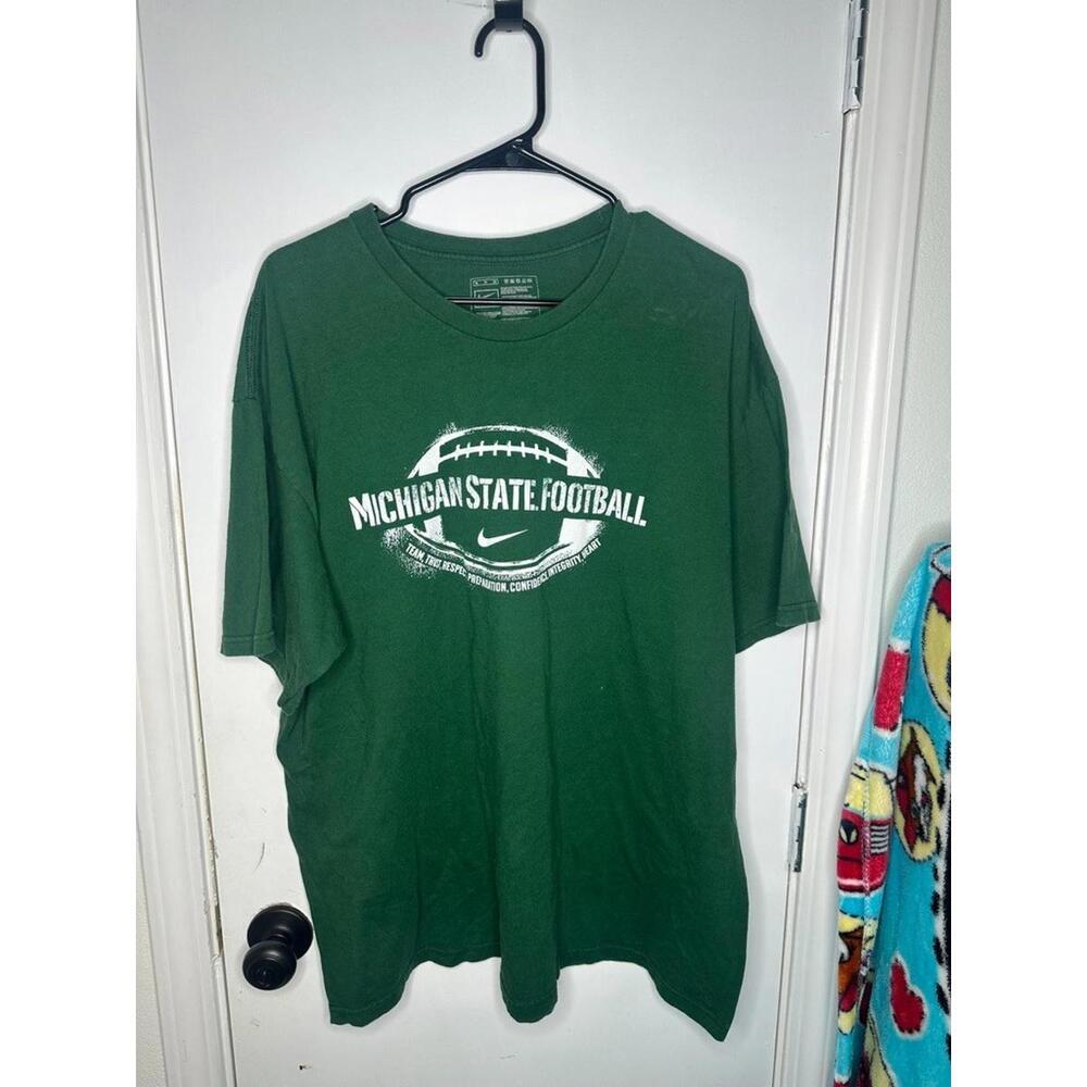 Nike Michigan State University Green Football T-Shirt Unisex Size XL